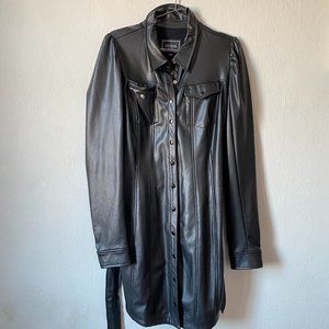 GUESS Long Faux Leather Jacket
